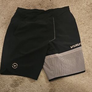 Virus Black and Gray Athletic Shorts